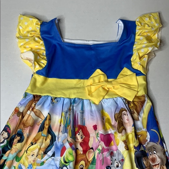 Disney Boutique Style Dress yellow Mickey Minnie - Picture 4 of 9